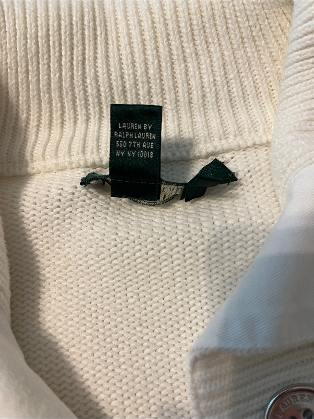 LAUREN RALPH LAUREN white cotton cardigan - Picture 4 of 9